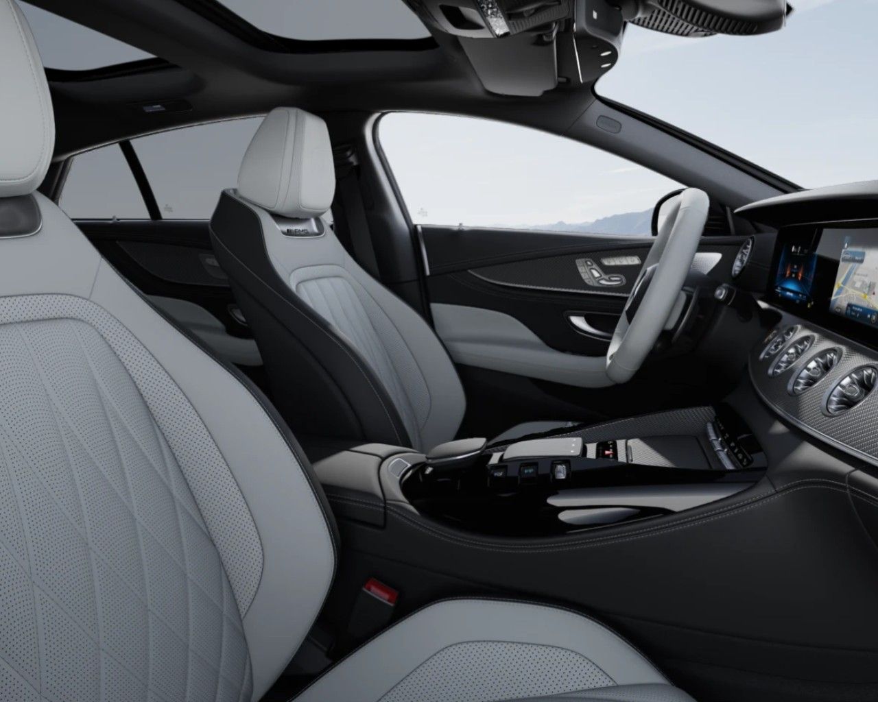 MERCEDES AMG GT 53 4MATIC 4-DOOR COUPÉ | skladem | české předváděcí auto | šedá Graphite | bílá kůže nappa | maximální výbava | VIP sleva | nákup online | AUTOiBUY.com